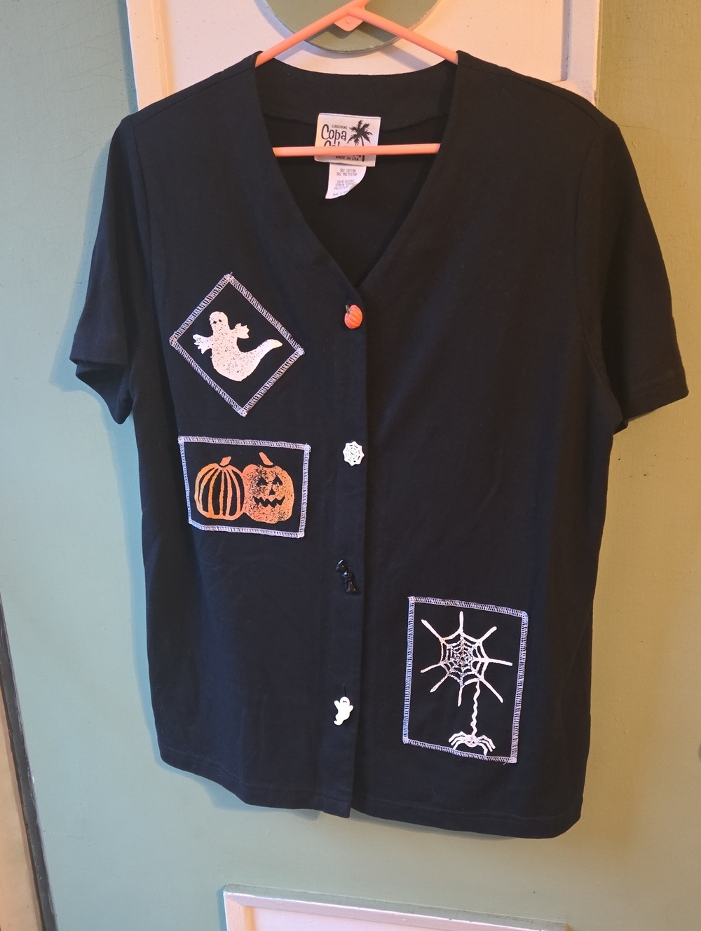 Copa Cabana Halloween Button Up With Shoulder Pads Size Medium Vintage